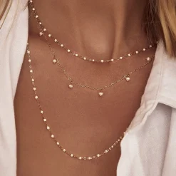 Peggy Gold and Enamel Necklace - Vanilla