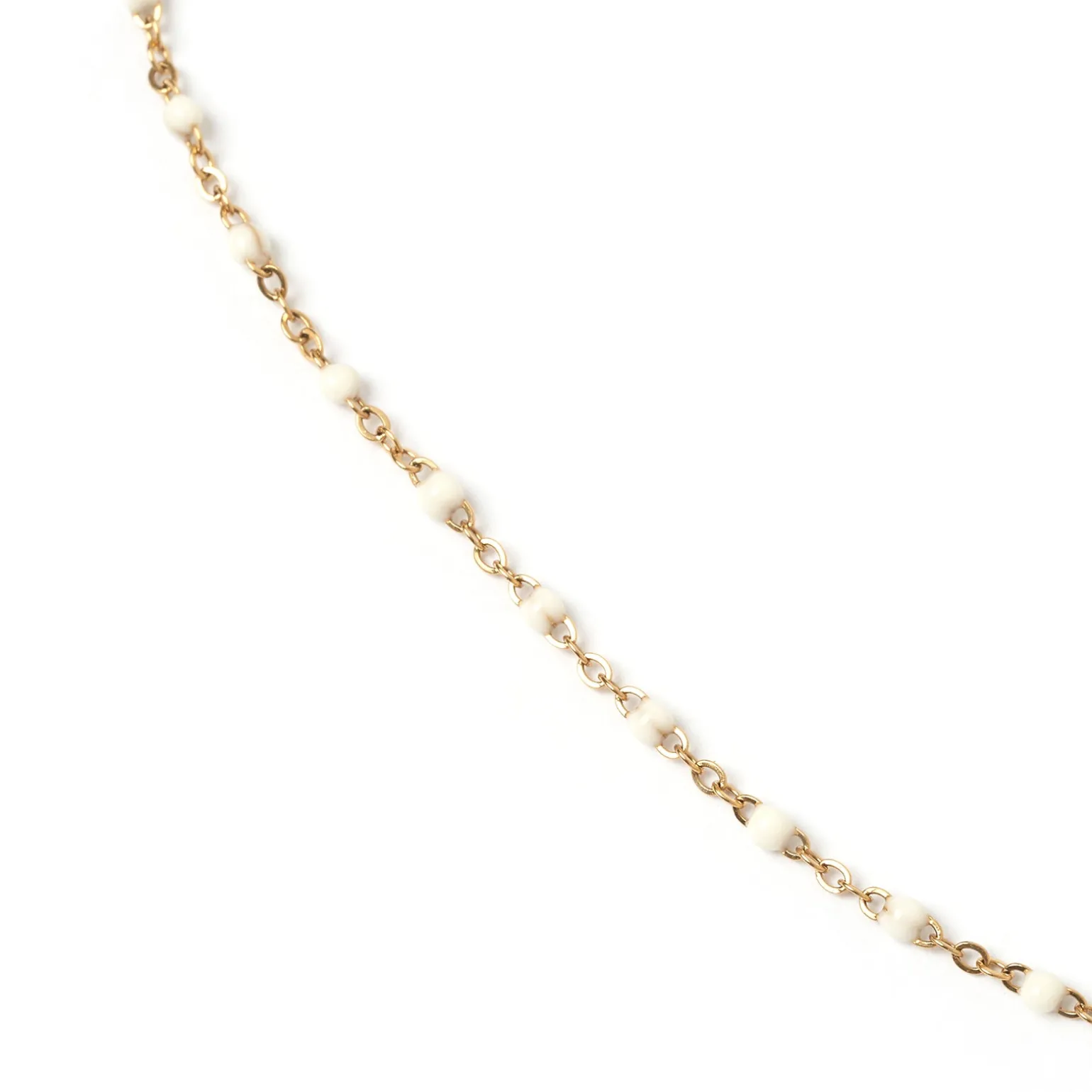 Peggy Gold and Enamel Necklace - Vanilla