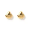 Perla Gold Shell Earrings