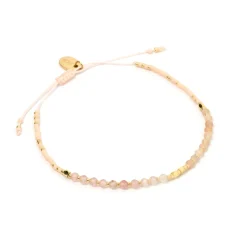 Pia Crystal Beaded Bracelet - Rose Quartz