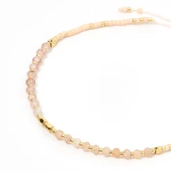Pia Crystal Beaded Bracelet - Rose Quartz