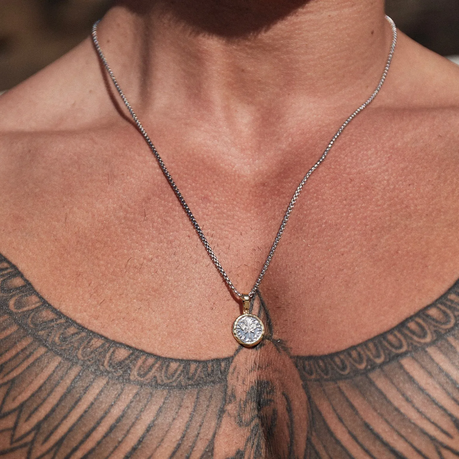 Piccolo Men's Charm Necklace - Silver
