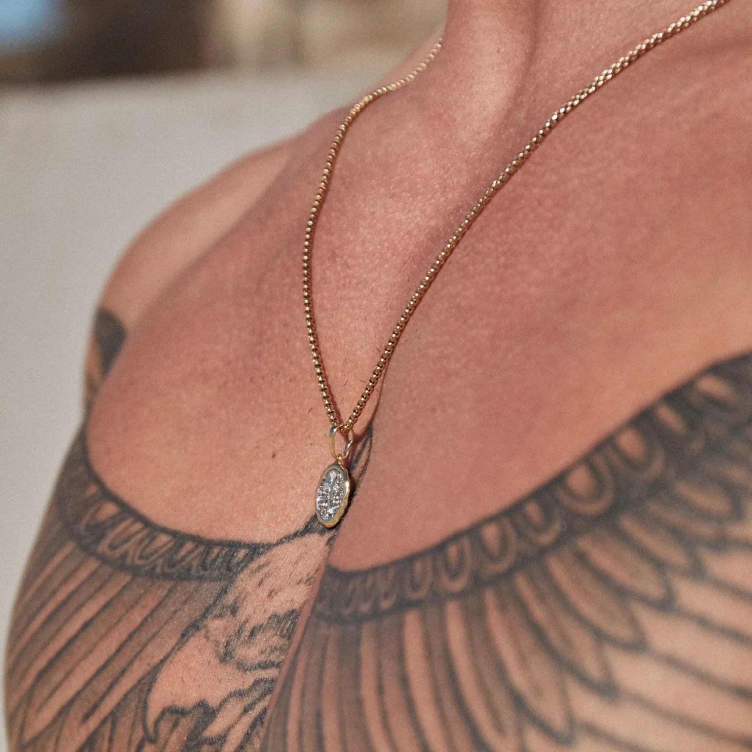 Piccolo Men's Charm Necklace - Gold