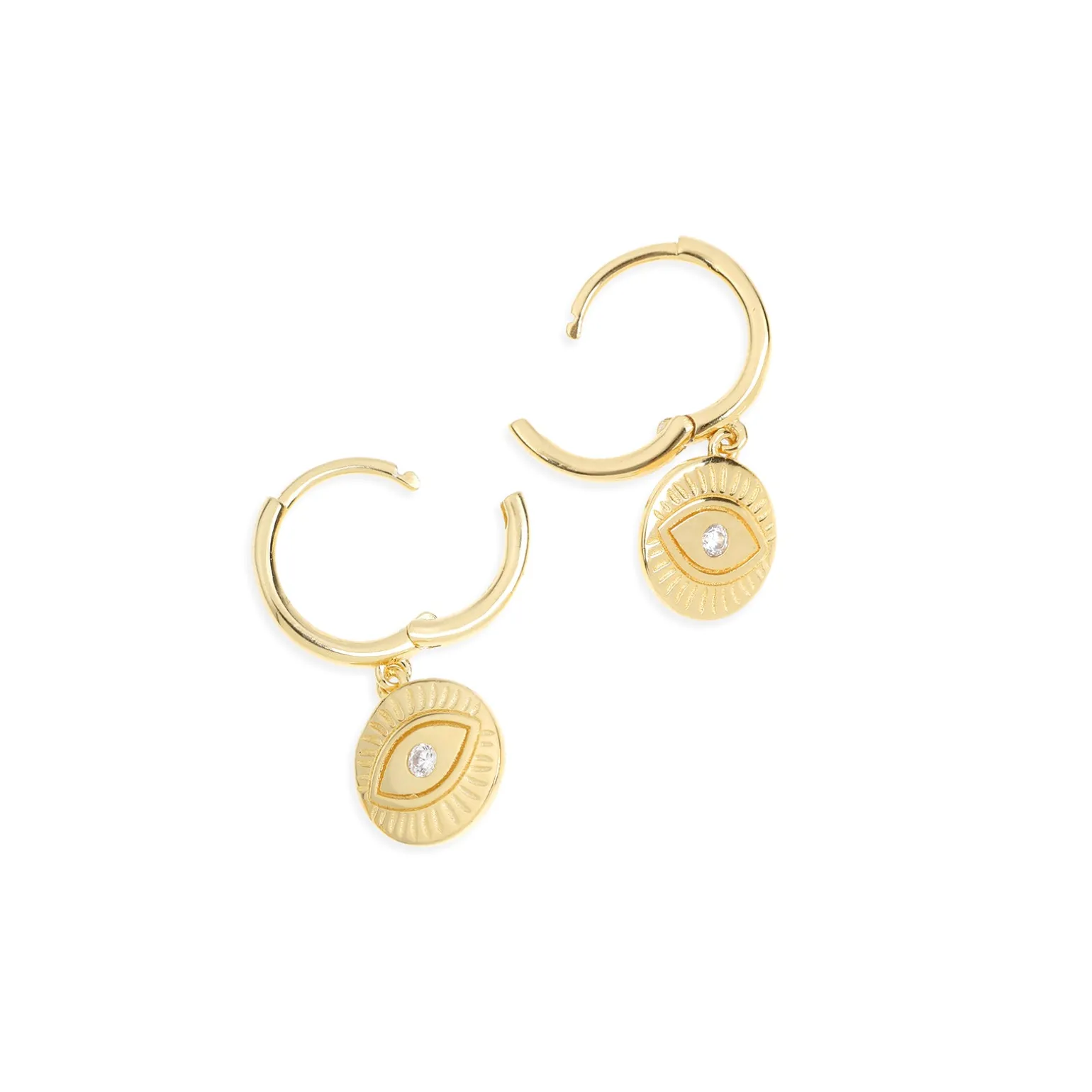 Protective Eye Gold Hoop Huggies