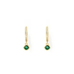 Rhodes Gold Earrings - Emerald
