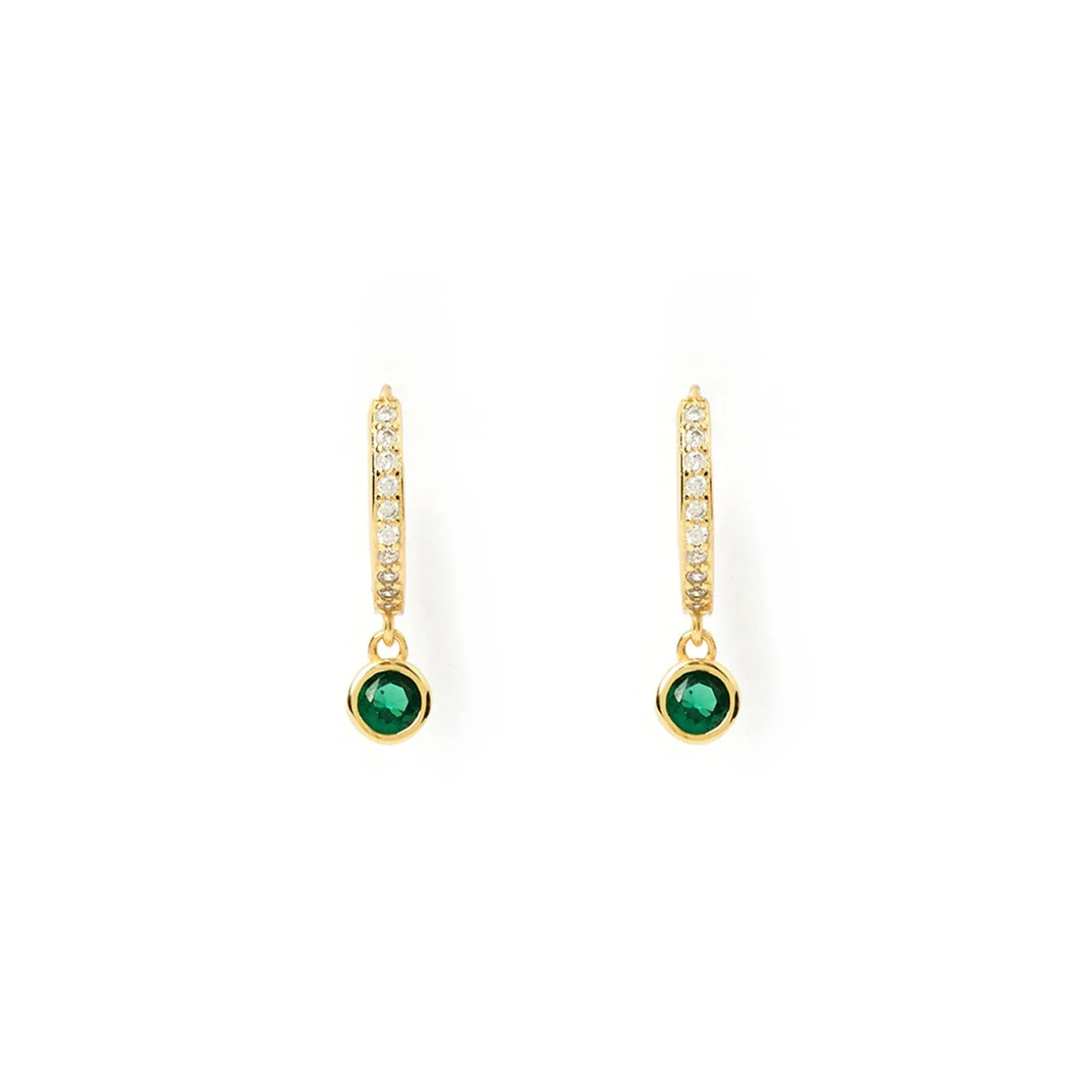 Rhodes Gold Earrings - Emerald