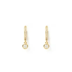 Rhodes Gold Earrings - Stone