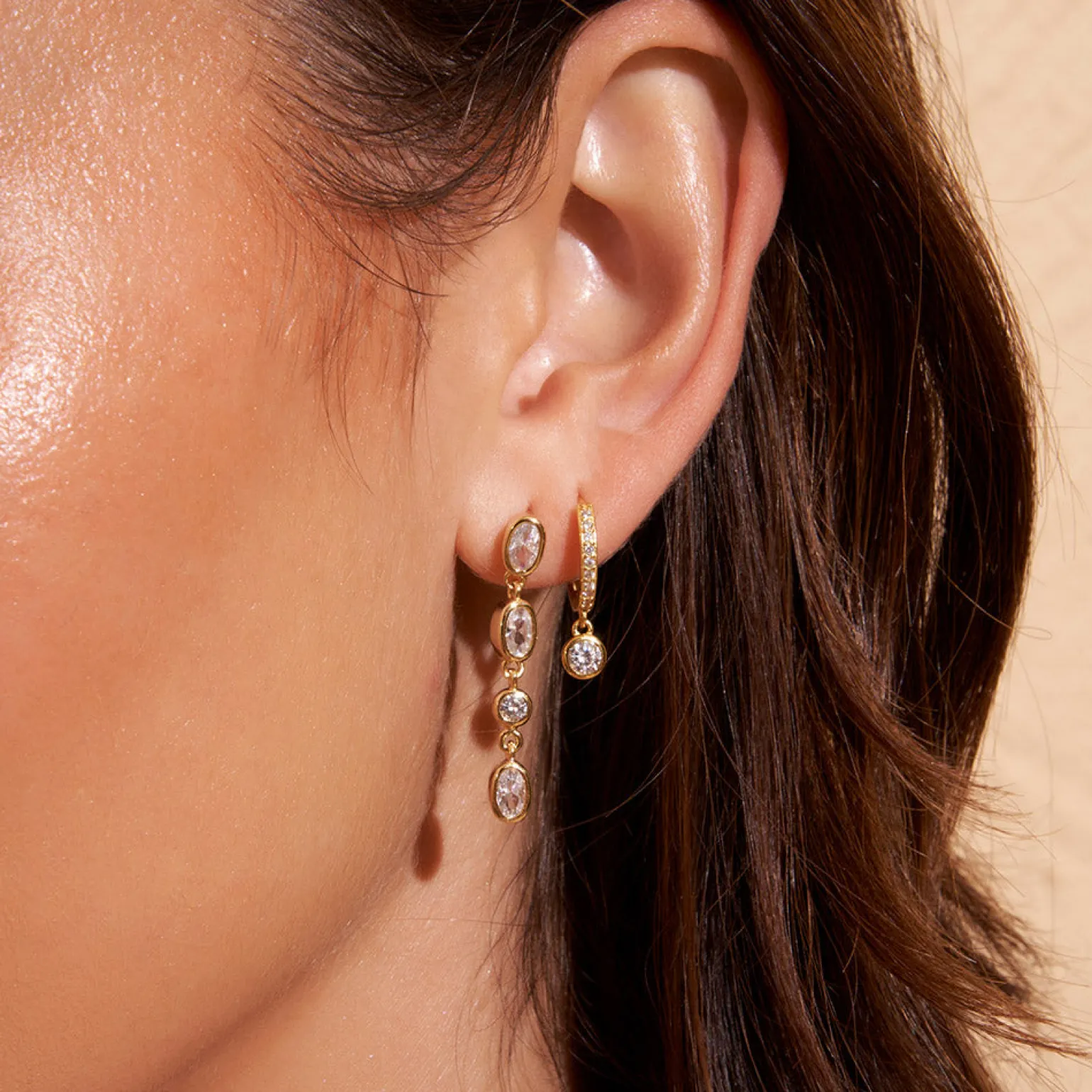 Rhodes Single Stacker Earring - Stone