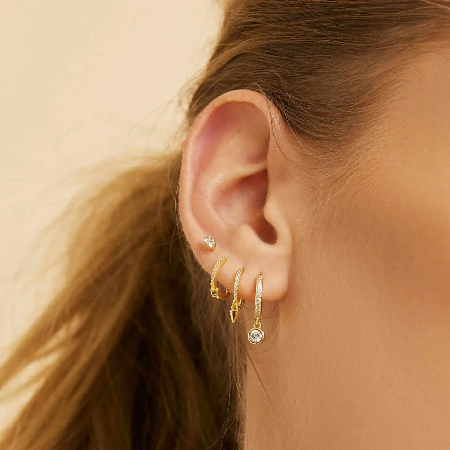 Rhodes Single Stacker Earring - Stone