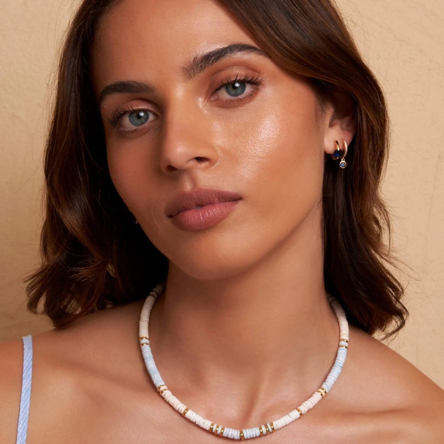 Rhodes Single Stacker Earring - Sapphire