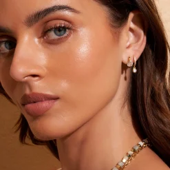 Rhodes Single Stacker Earring - Stone