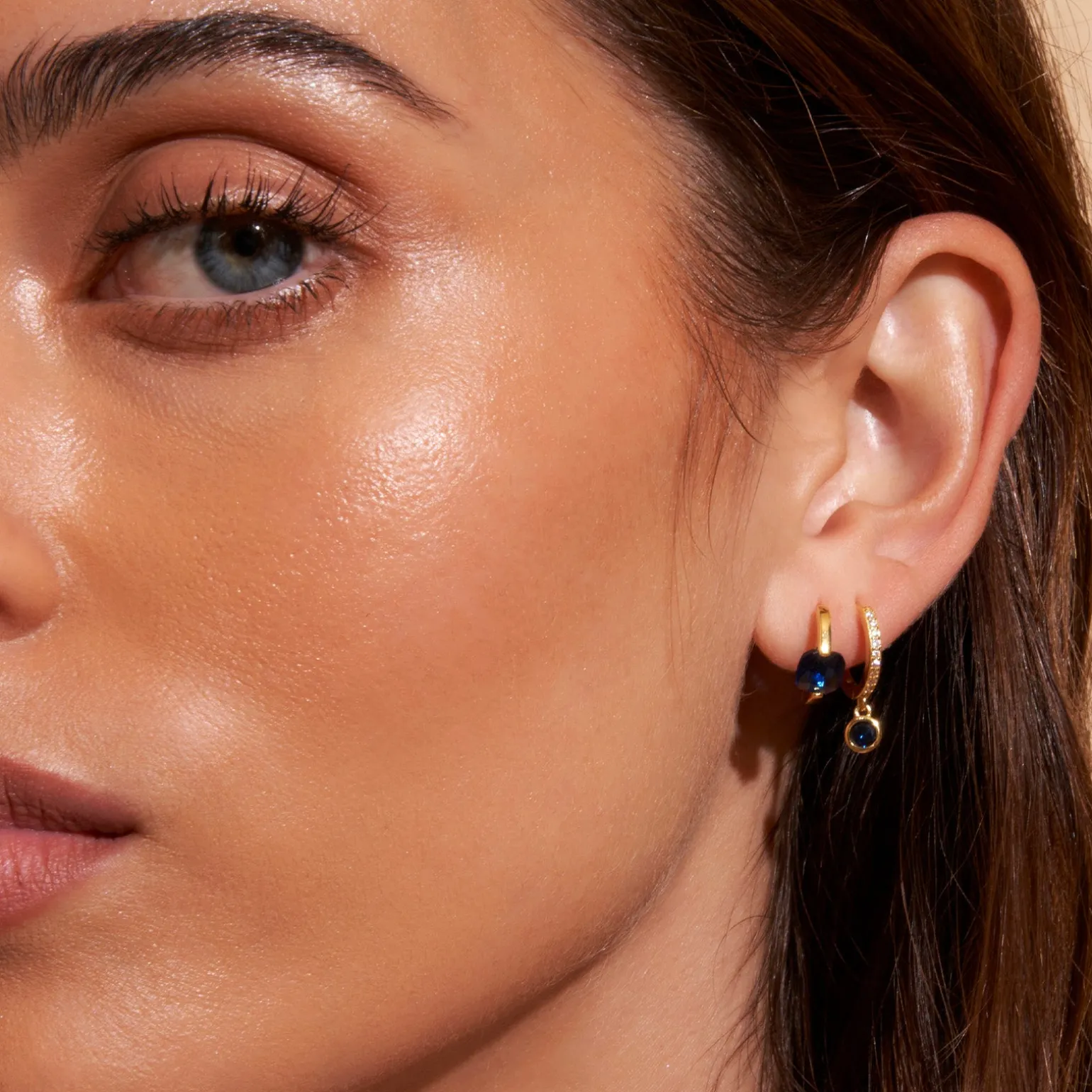 Rhodes Single Stacker Earring - Sapphire
