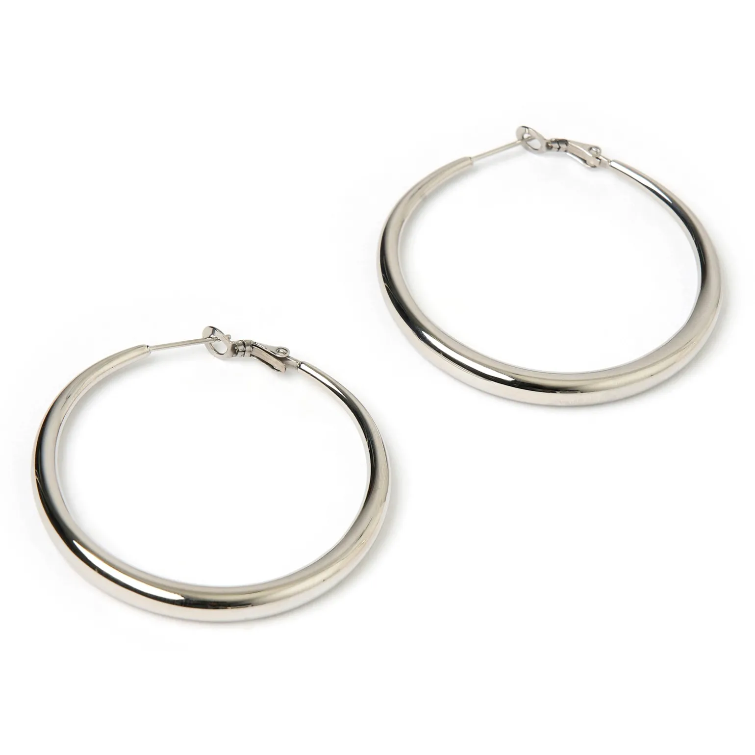 Riley Silver Hoop Earrings - Large