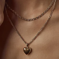 Rose Heart Necklace - Gold
