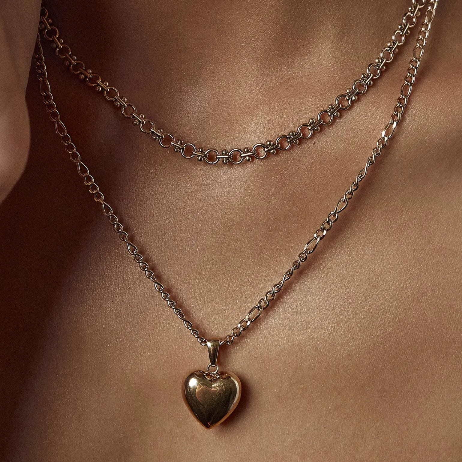 Rose Heart Necklace - Gold