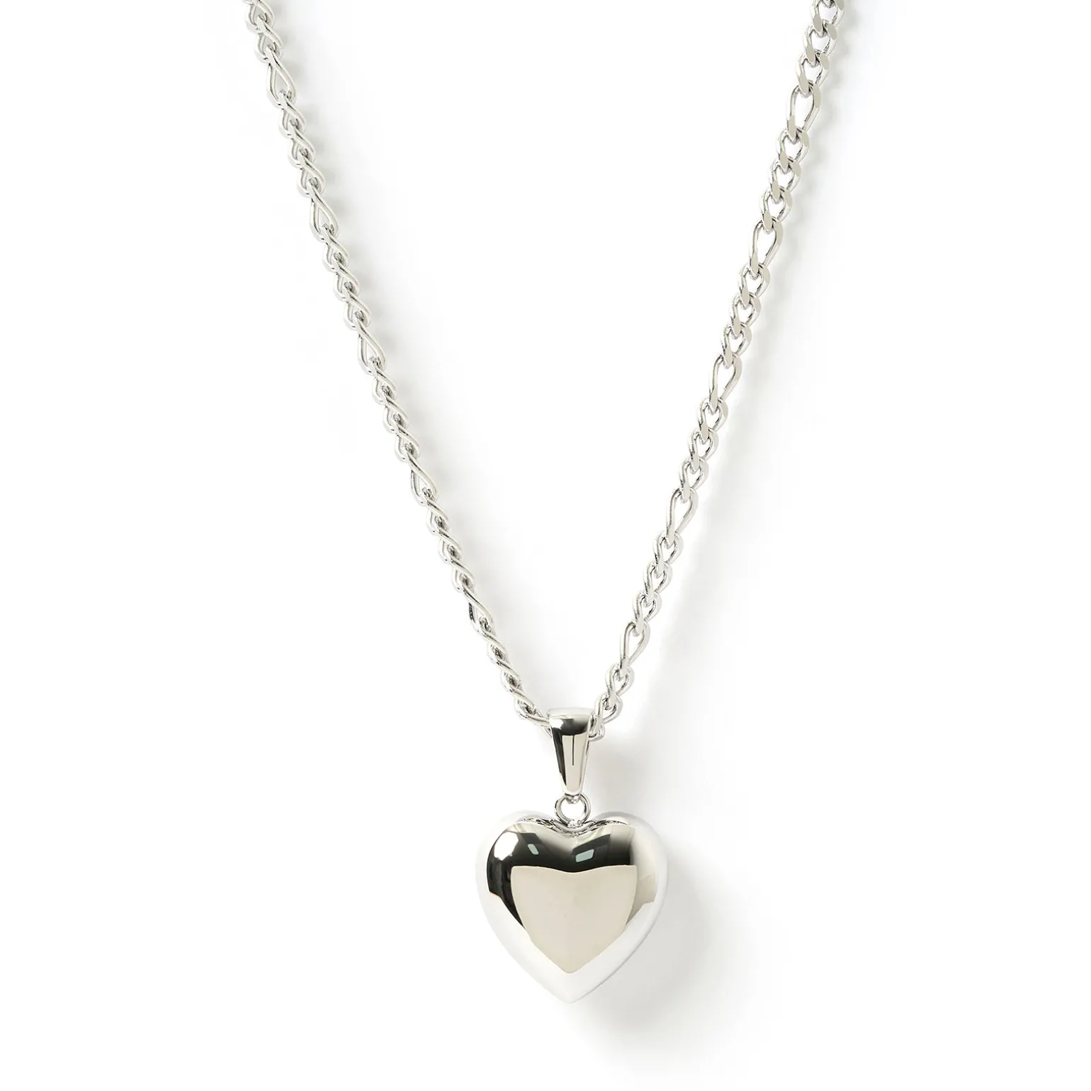 Rose Heart Necklace - Silver