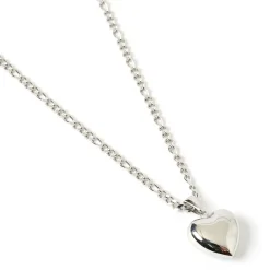 Rose Heart Necklace - Silver