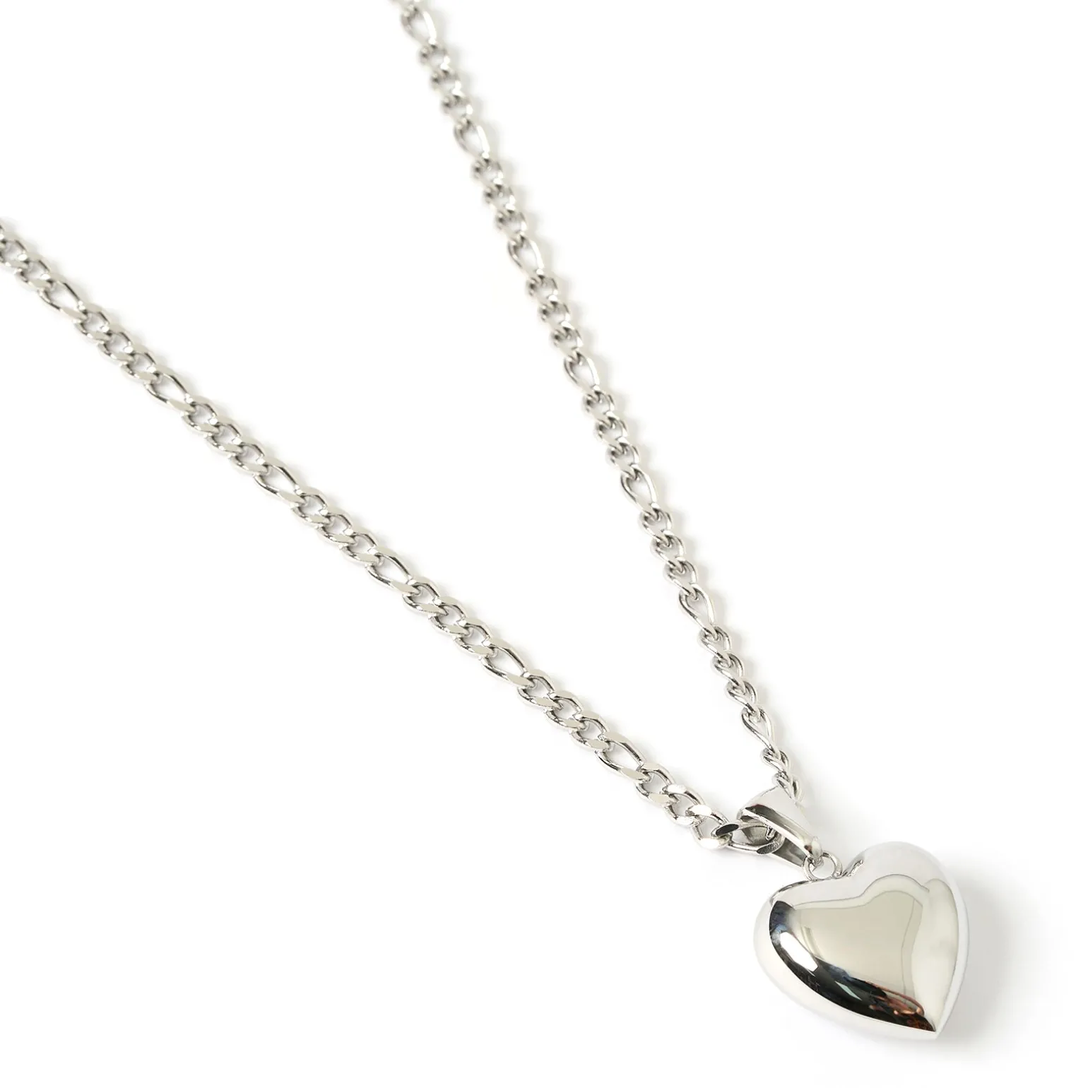 Rose Heart Necklace - Silver