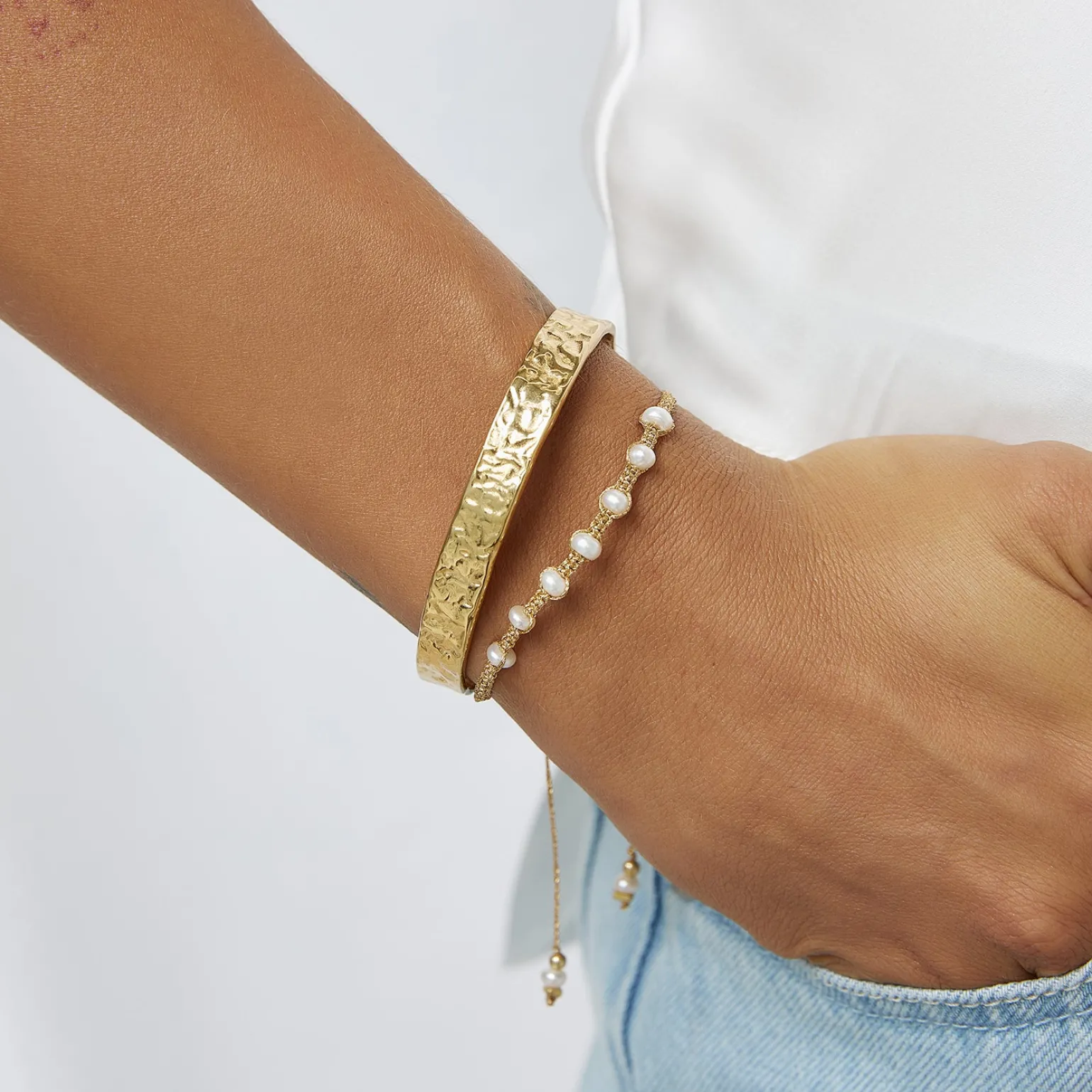 Safi Pearl and Gold Bracelet