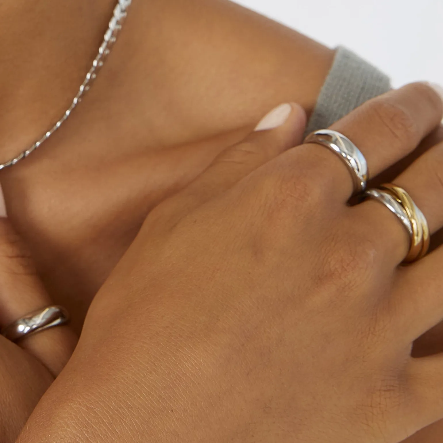 Sasha Trio Ring - Two Tone