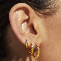 Scarlet Gold Hoop Earrings