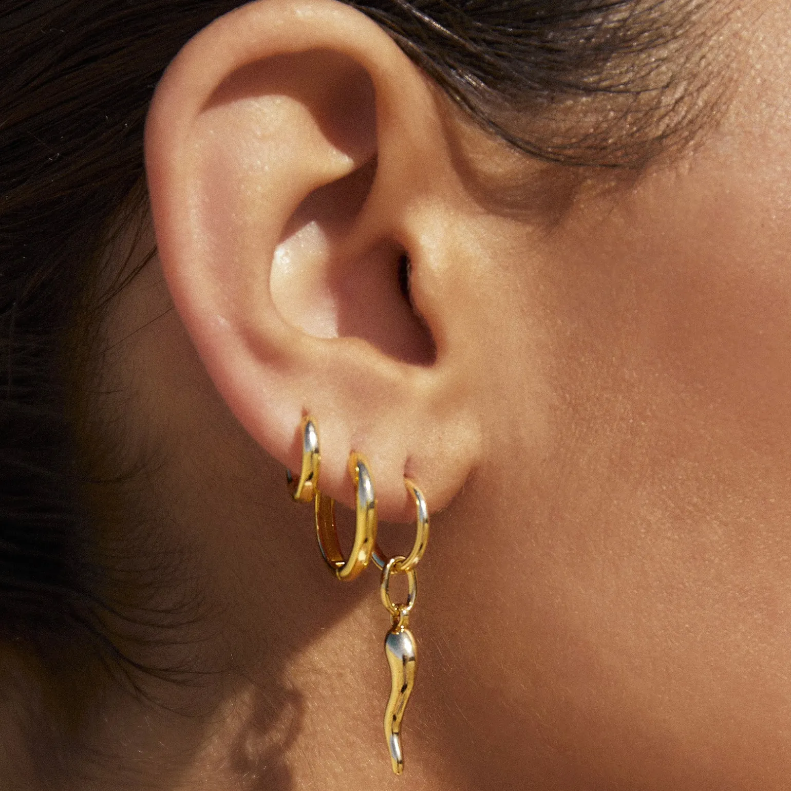 Scarlet Gold Hoop Earrings