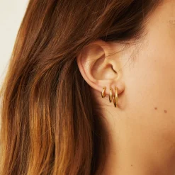 Scarlet Gold Hoop Earrings