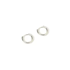 Shia Silver Huggie Earrings