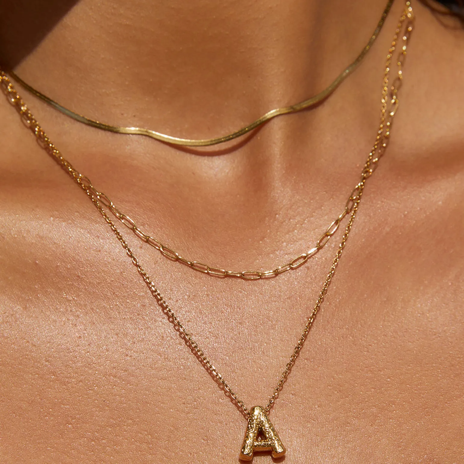 Statement Gold Letter Necklace