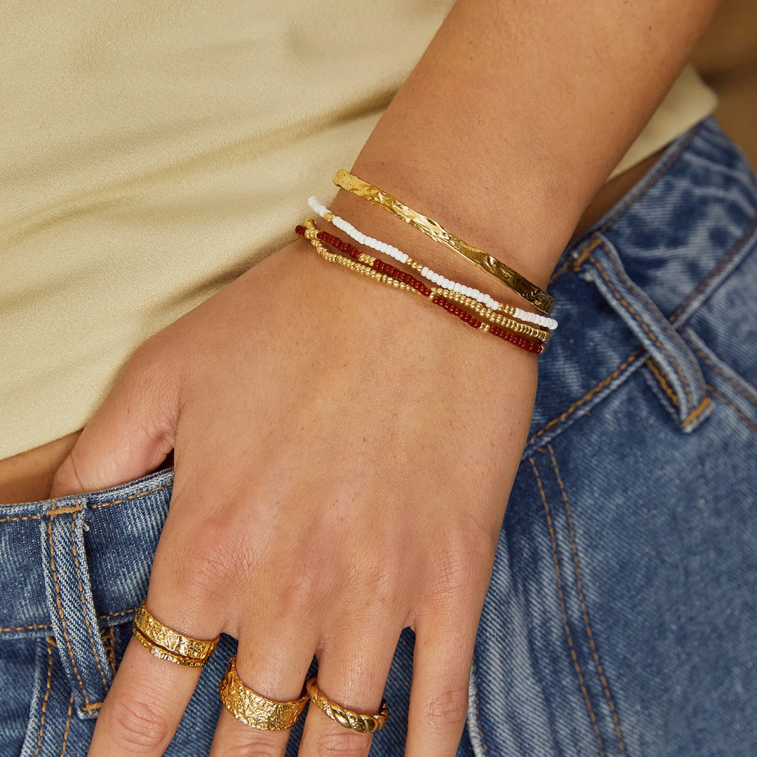 Sunny Bracelet Set - Burgundy