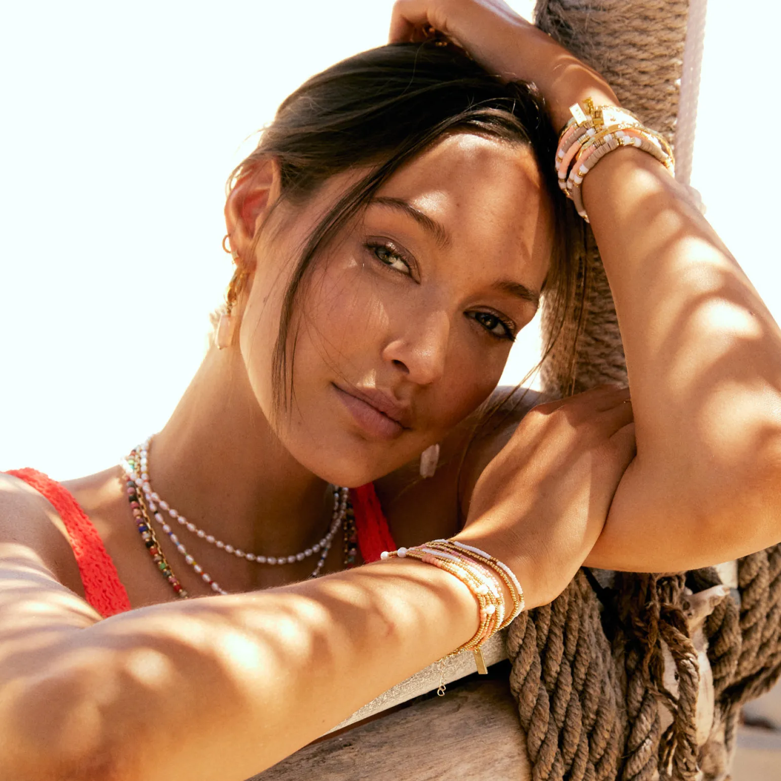 Sunny Bracelet Set - Coral