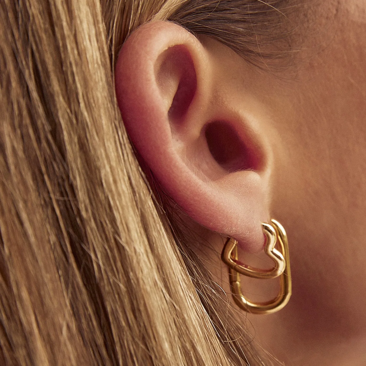 Sweetheart Gold Earrings - Small