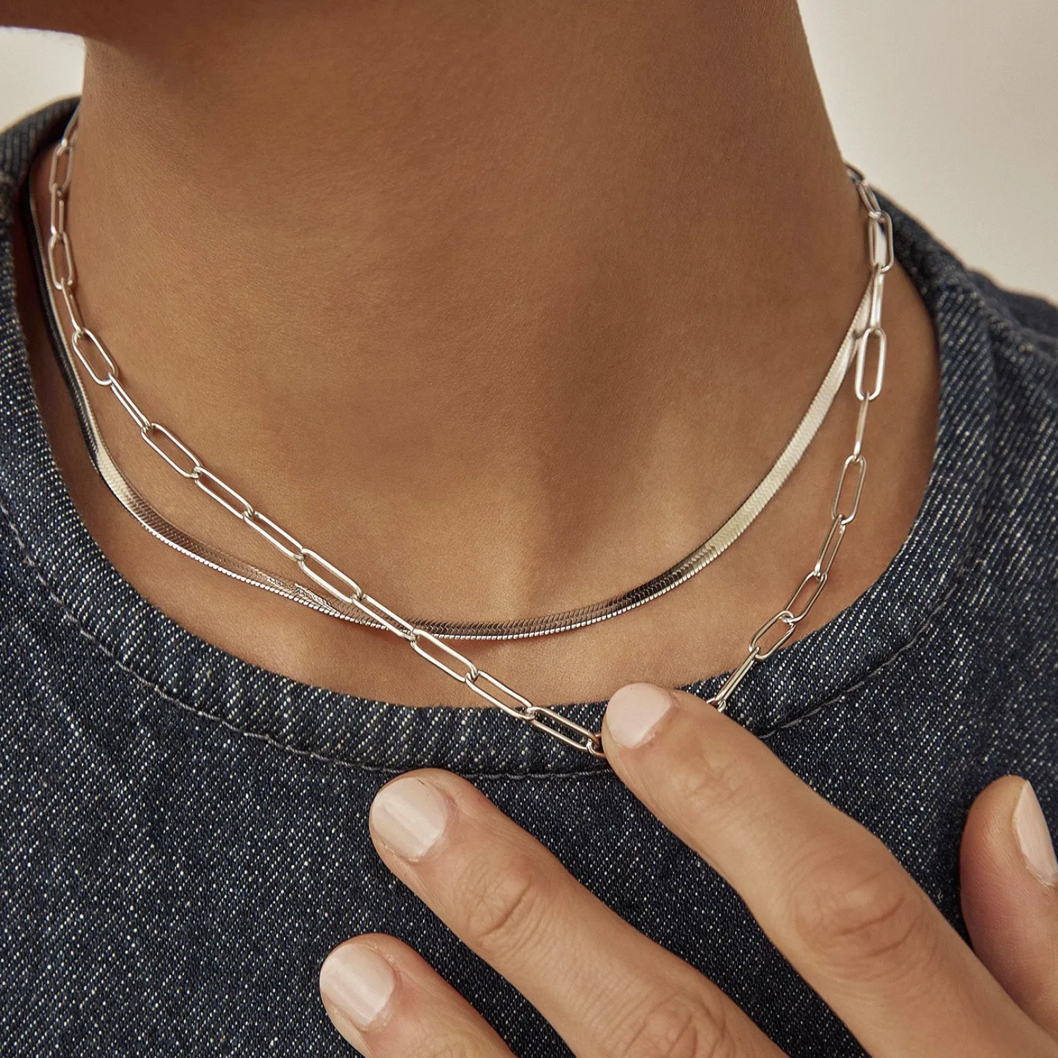 Sylvia Silver Snake Chain Necklace