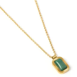 Teo Gold Necklace - Jade