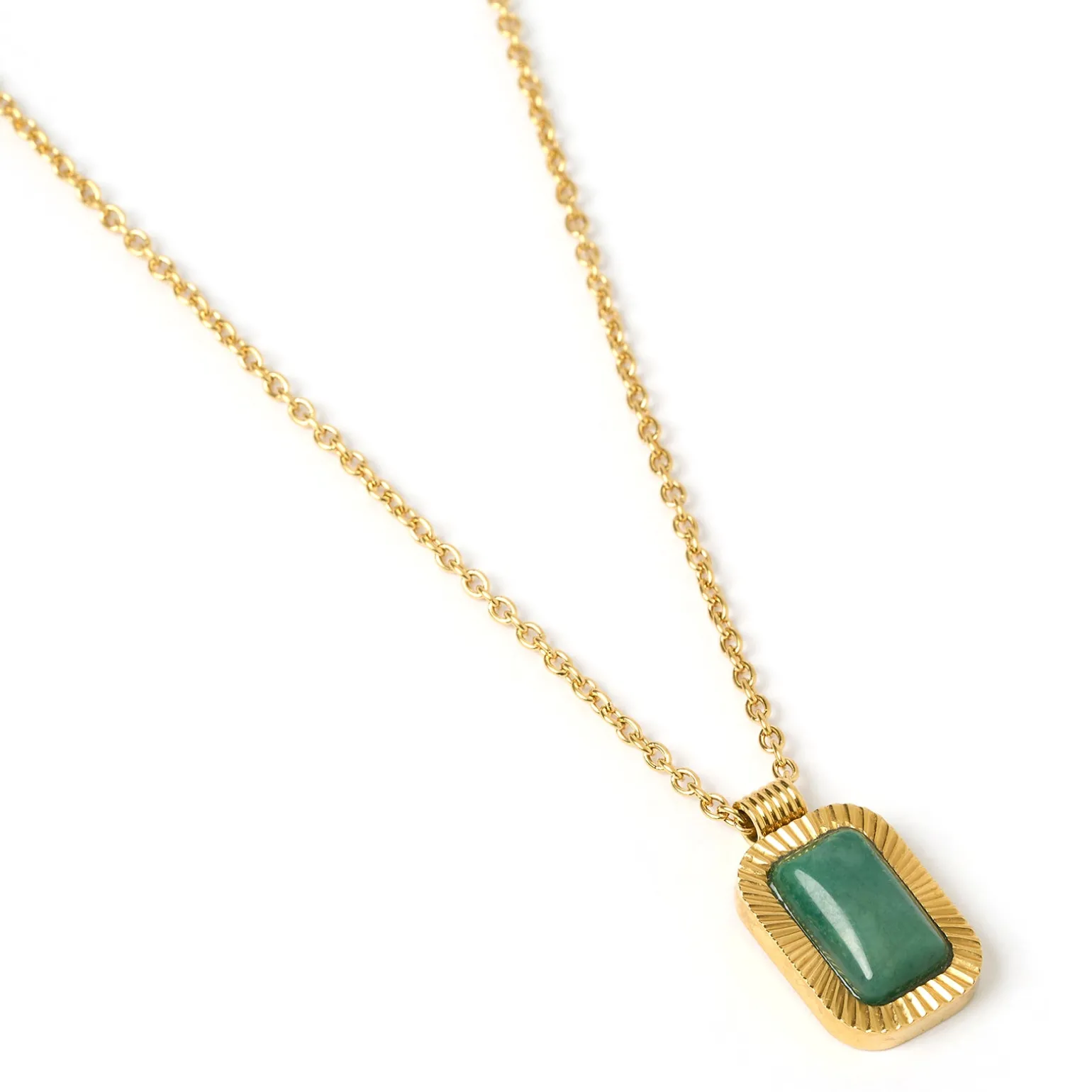 Teo Gold Necklace - Jade