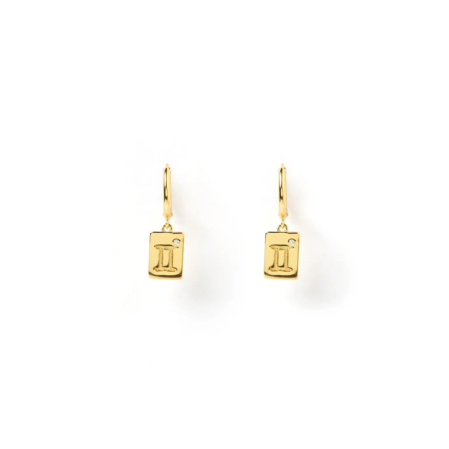 Zodiac Gold Tag Earrings