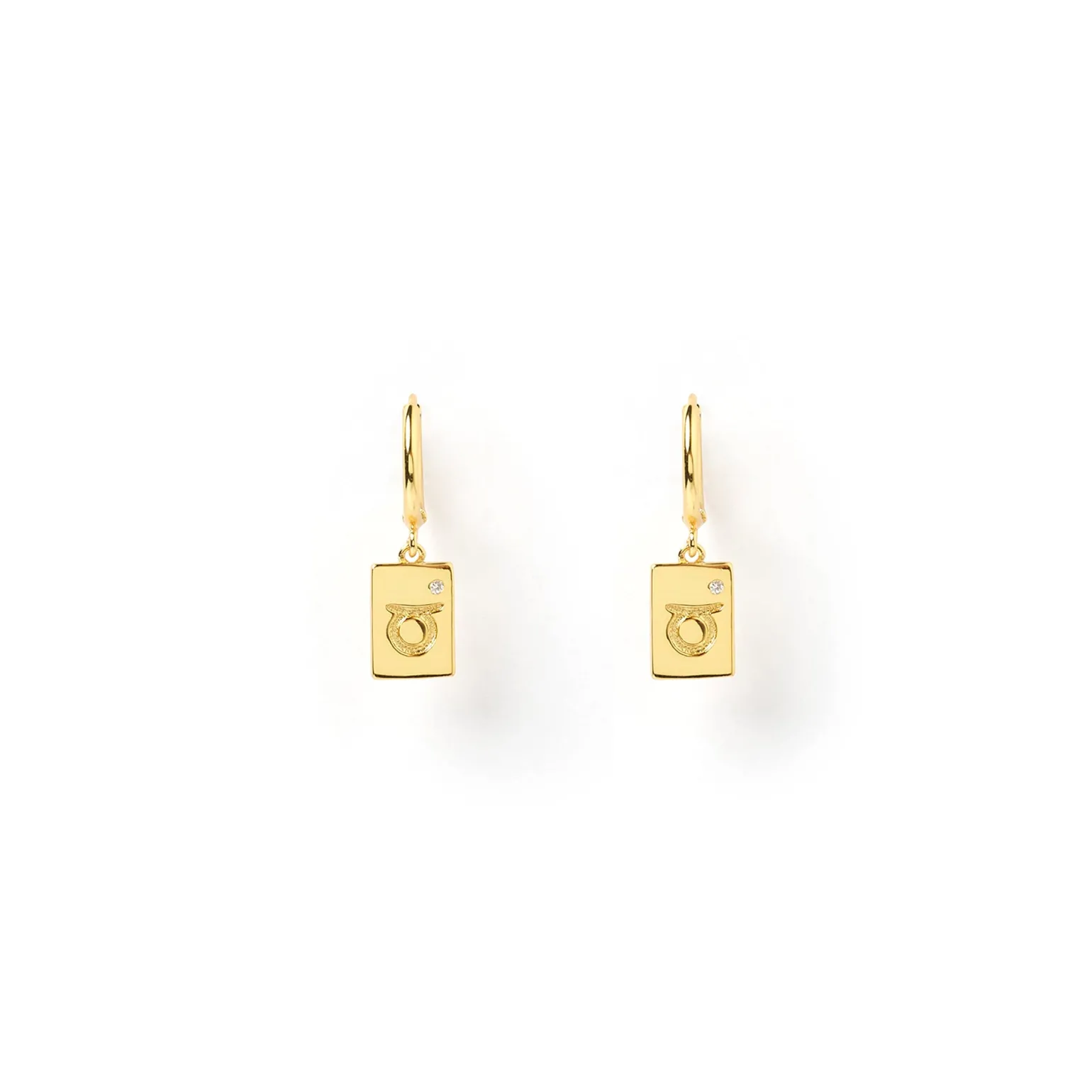 Zodiac Gold Tag Earrings
