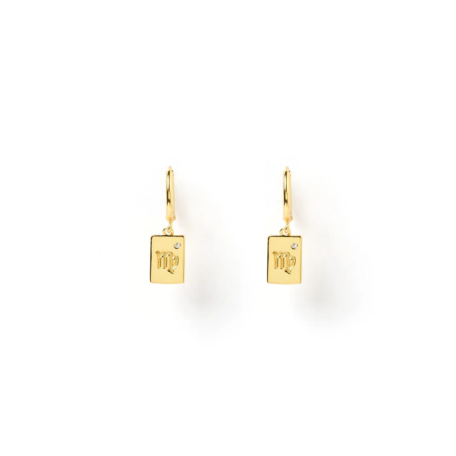 Zodiac Gold Tag Earrings
