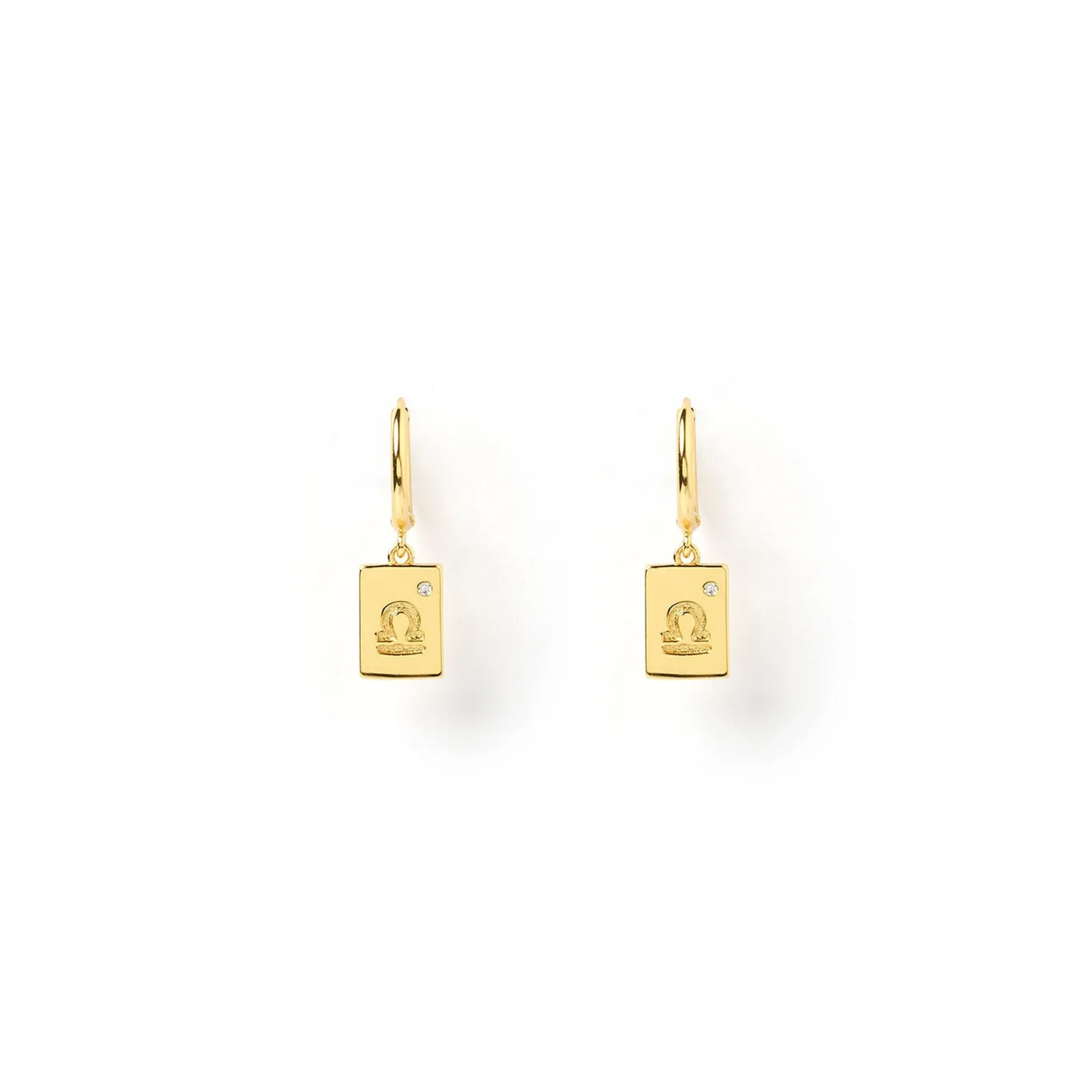 Zodiac Gold Tag Earrings