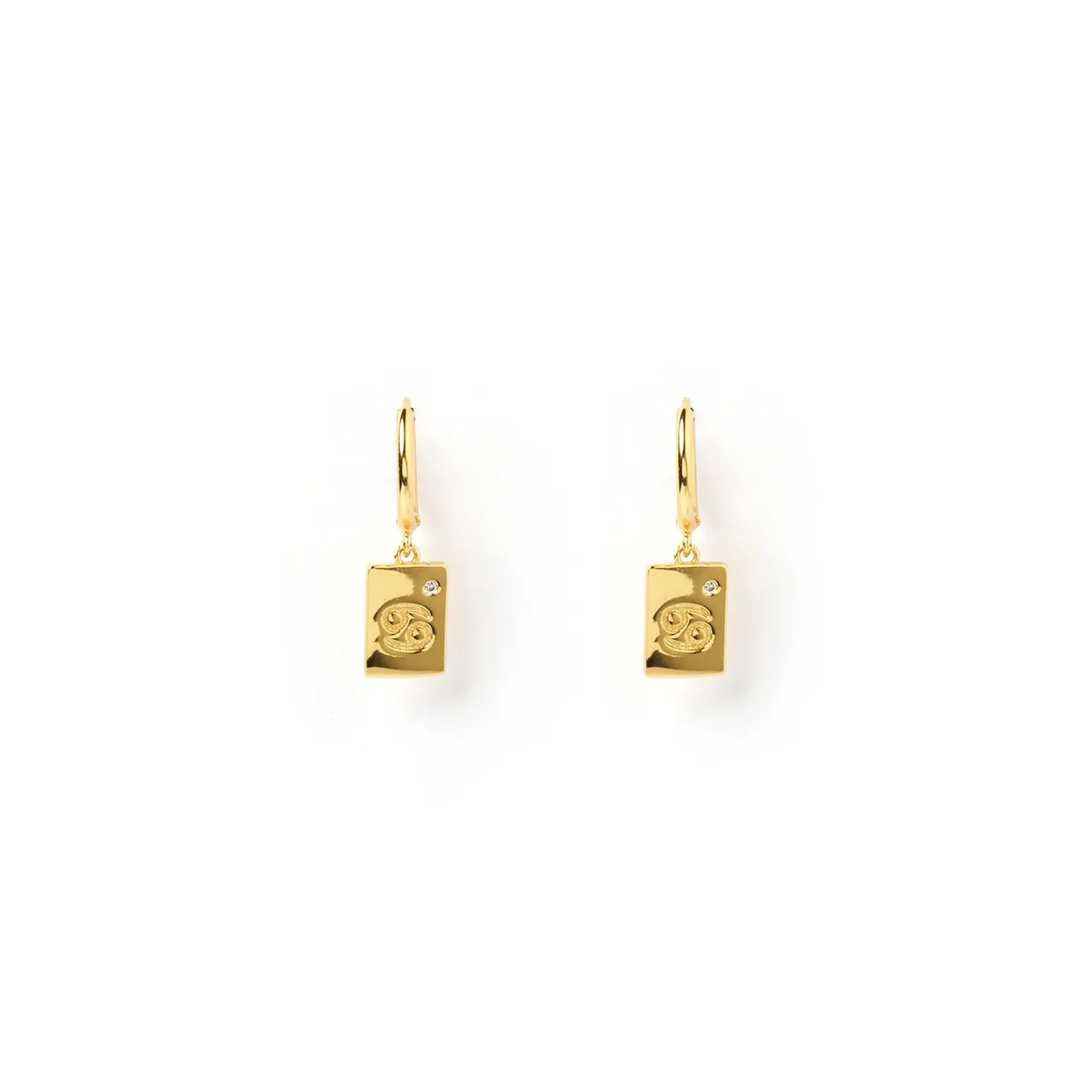 Zodiac Gold Tag Earrings