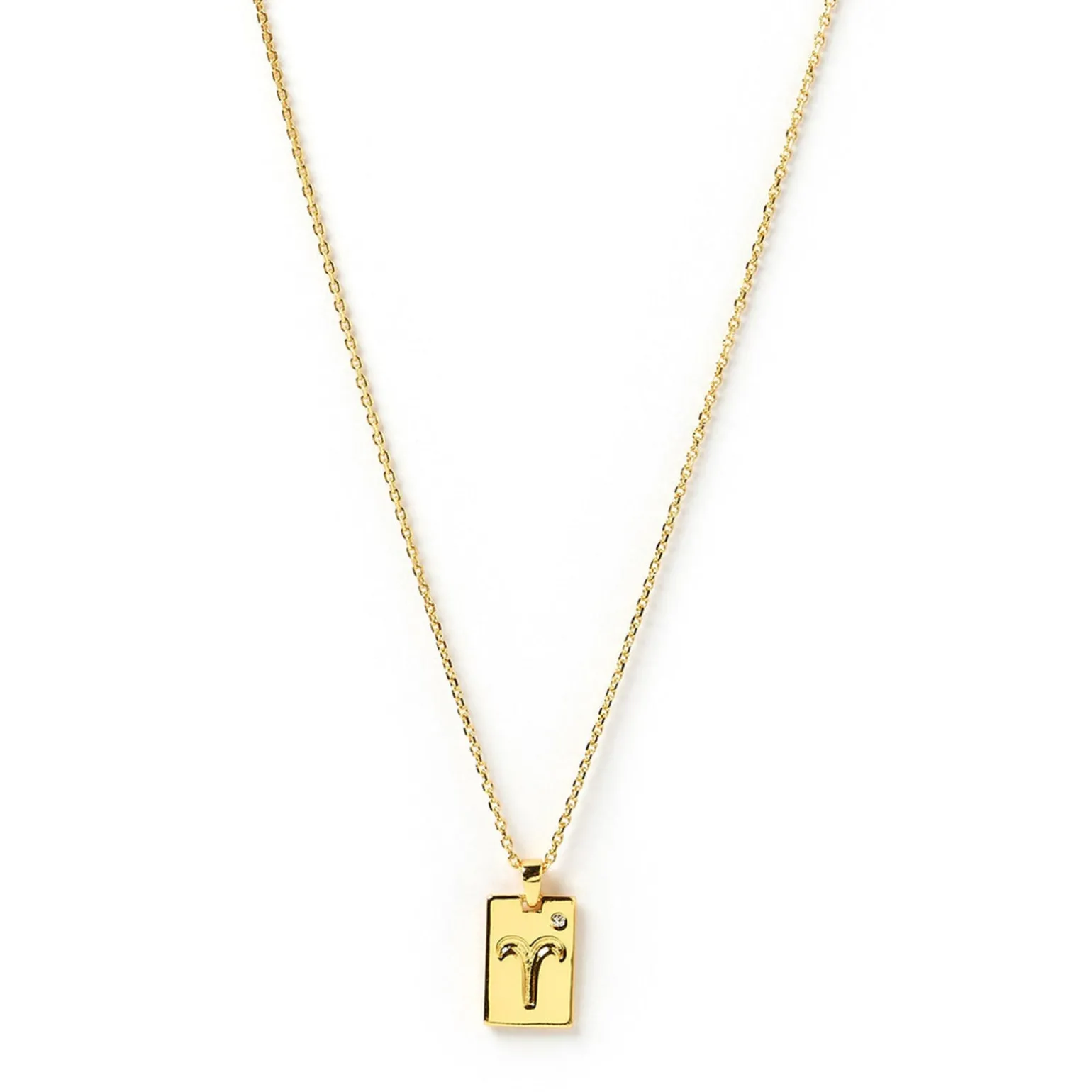 Zodiac Gold Tag Necklace
