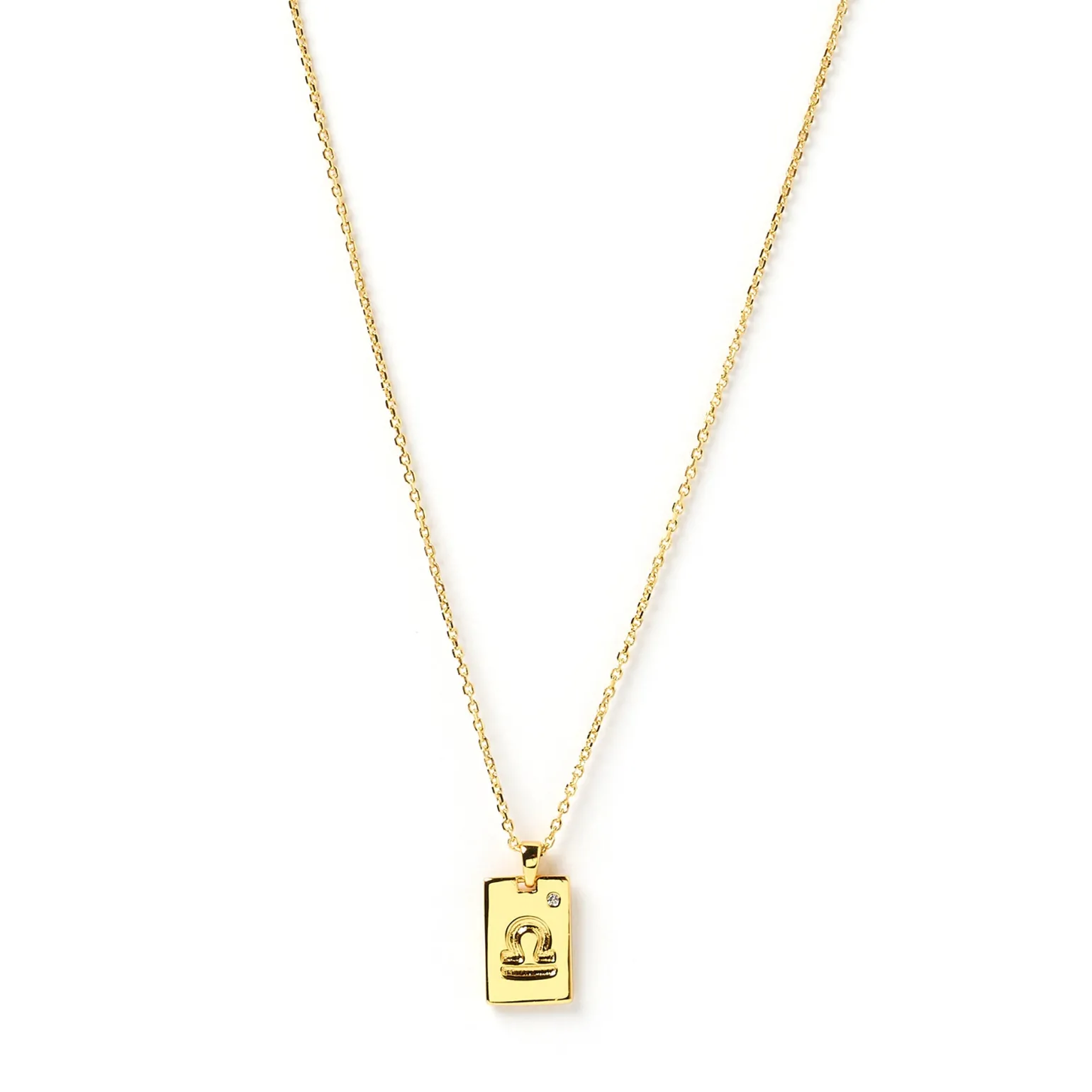 Zodiac Gold Tag Necklace