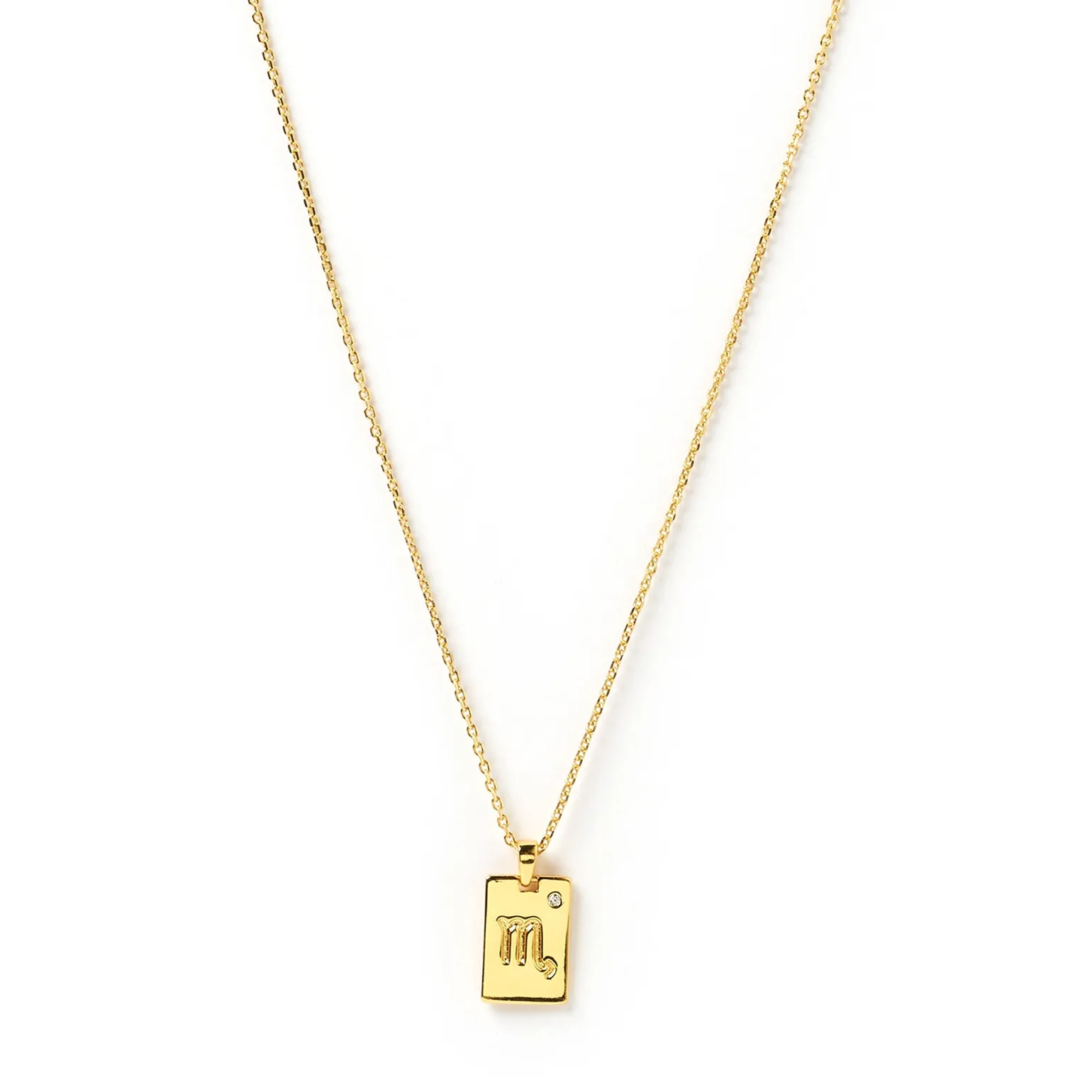 Zodiac Gold Tag Necklace
