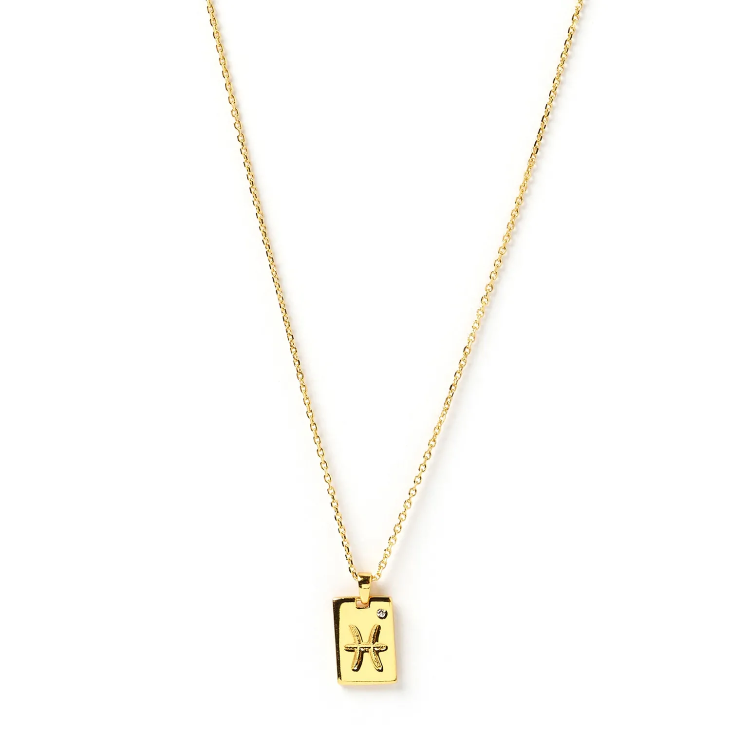 Zodiac Gold Tag Necklace