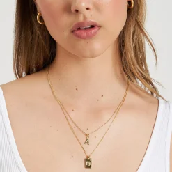 Zodiac Gold Tag Necklace