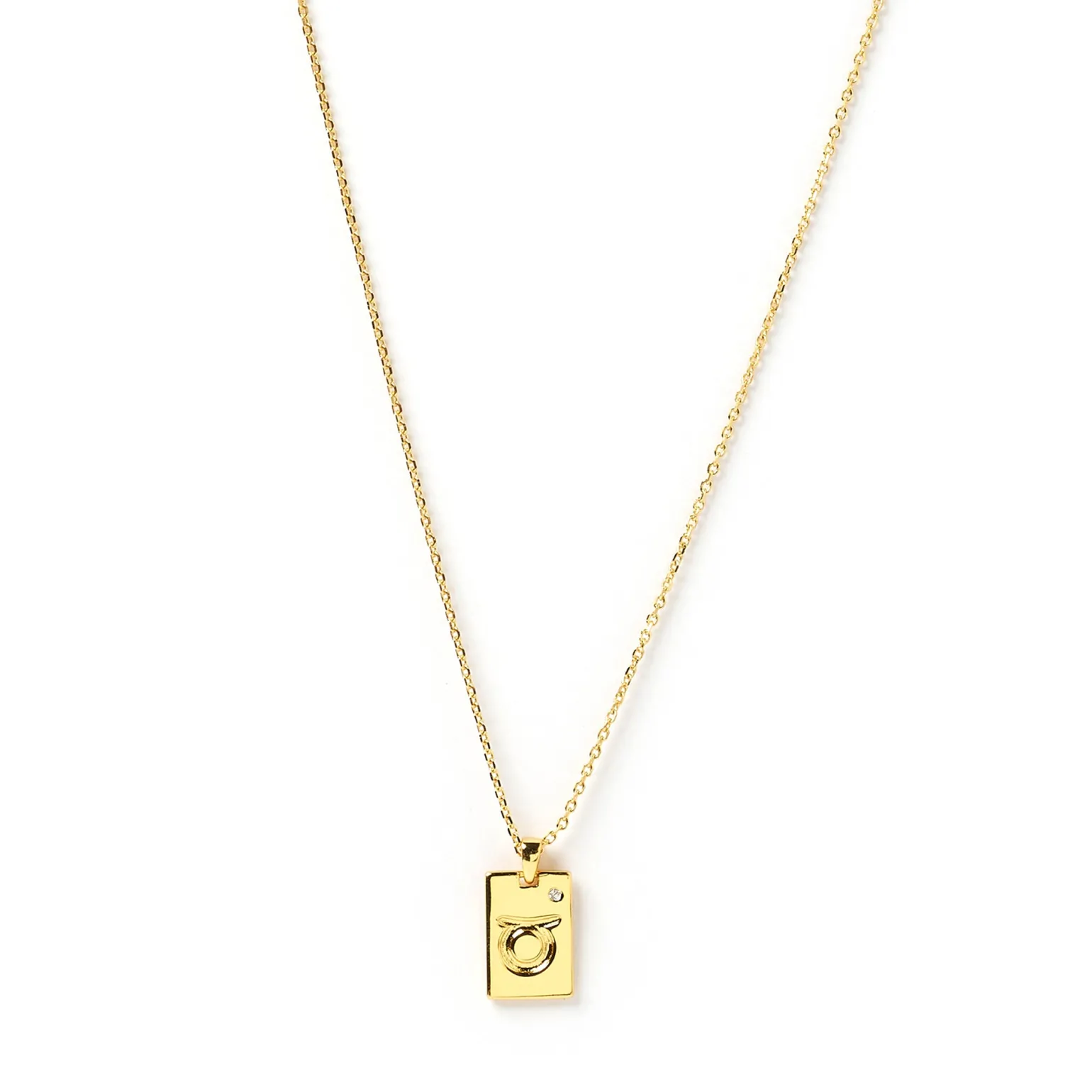 Zodiac Gold Tag Necklace