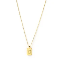 Zodiac Gold Tag Necklace