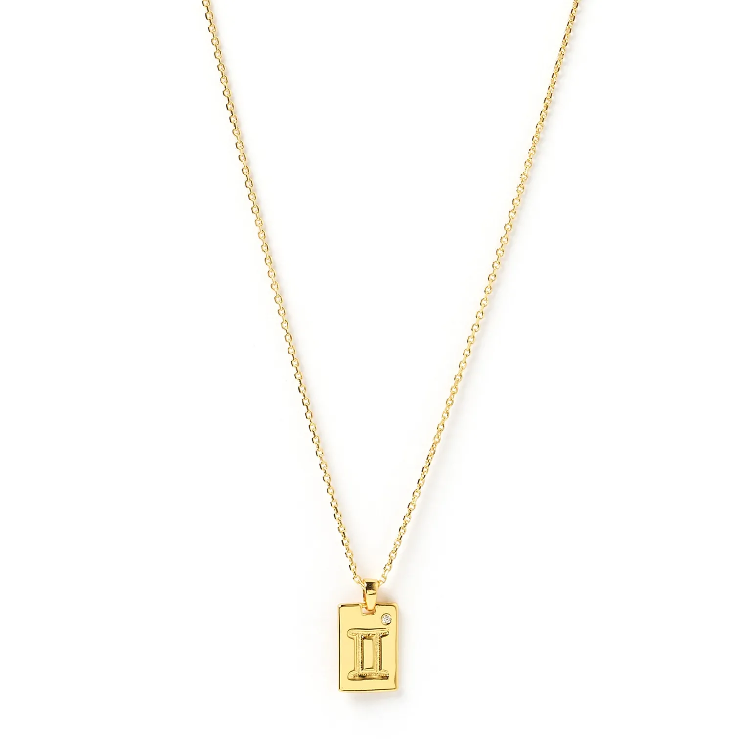 Zodiac Gold Tag Necklace