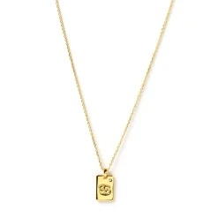 Zodiac Gold Tag Necklace