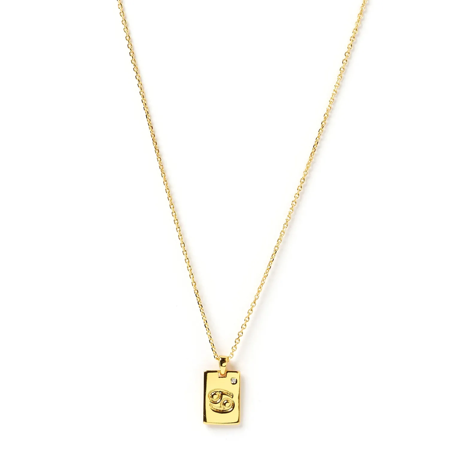 Zodiac Gold Tag Necklace